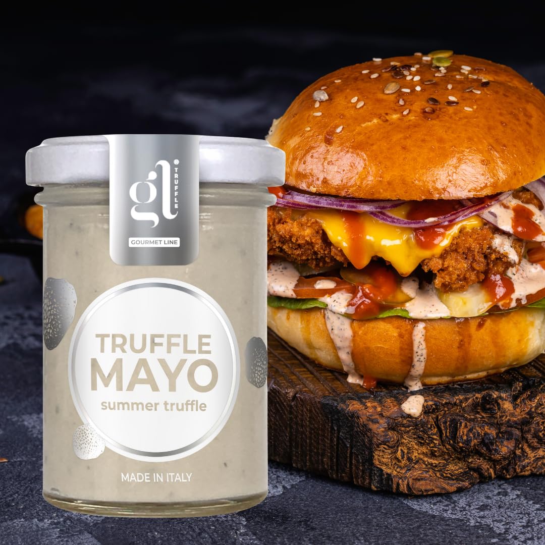 Mayonnaise With Black Summer Truffles, Truffl Aioli, Gourmet Truffle Mayo, 100G (3.52 Oz) Savory Italian Delight, Non-Gmo, Produ