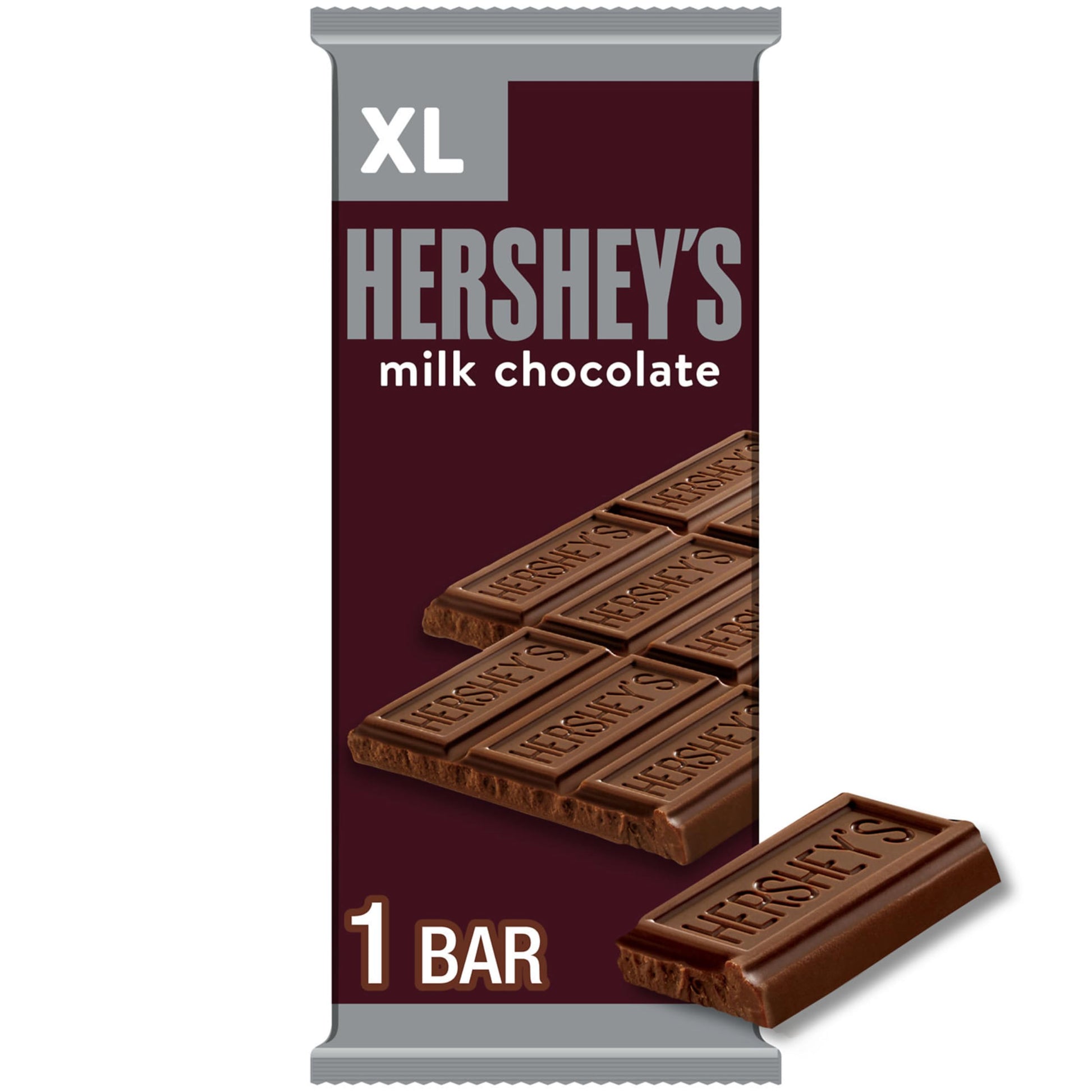 HERSHEYS Milk Chocolate XL, Candy Bar, 4.4 oz (16 Pieces)