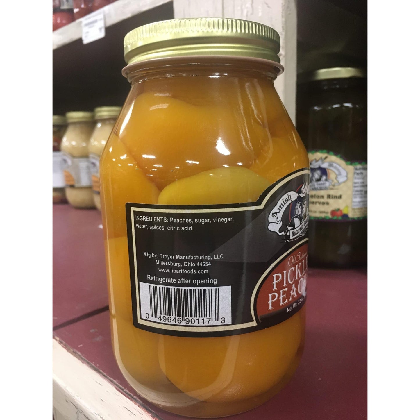 Amish Wedding Ready to Eat Peaches, 32 oz Glass Jar, No Preservatives, 2 Pound Pack