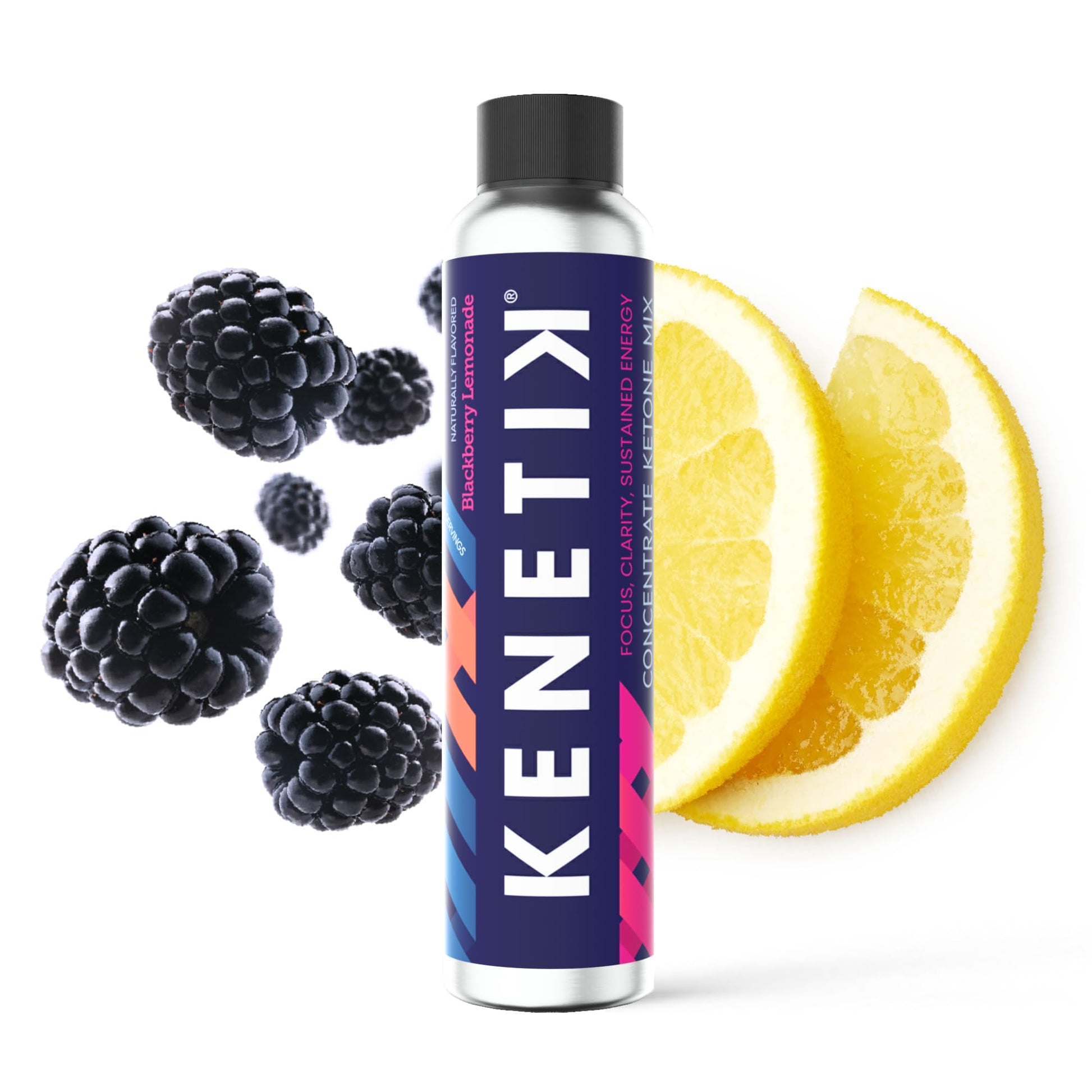 Kenetik Exogenous Ketone Drink Mix, Caffeine & Sugar Free, Vegan, Blackberry Lemonade, 4 Fl Oz (Pack of 3)