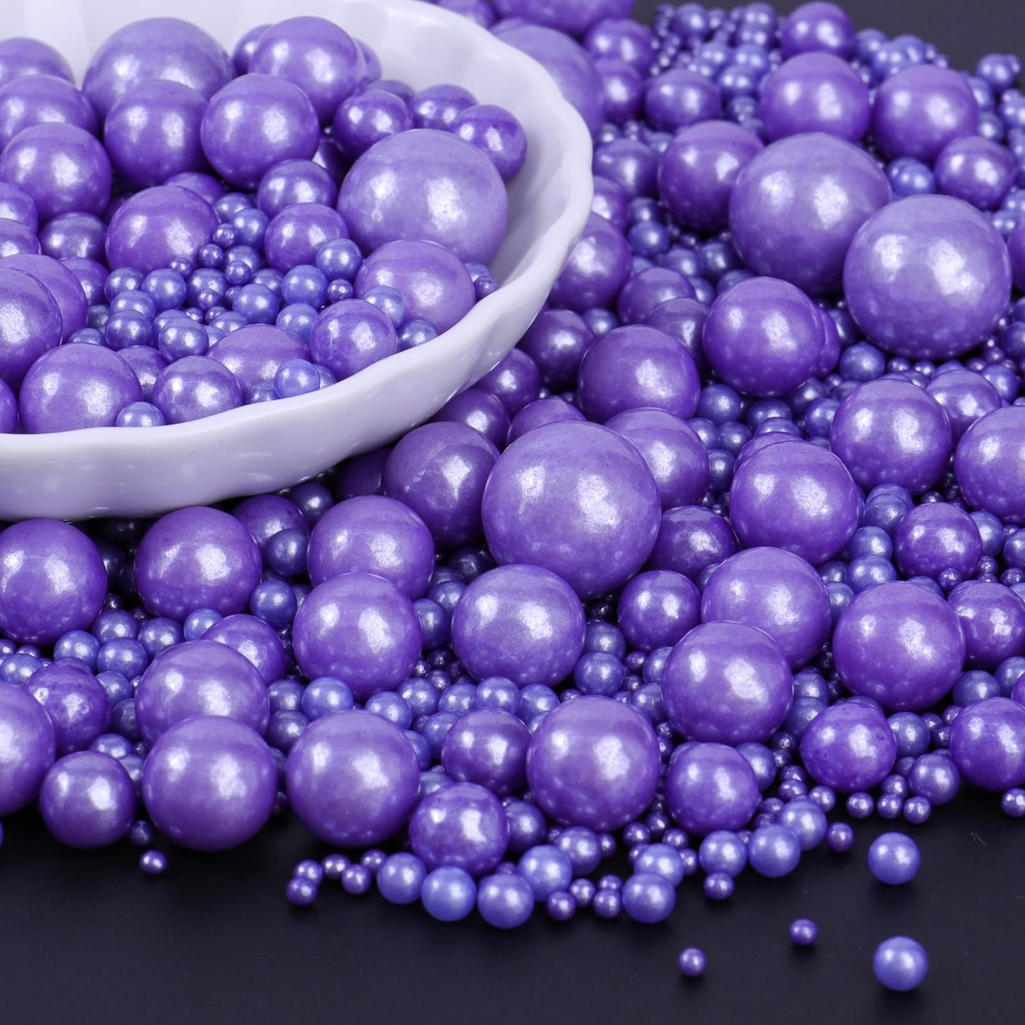 Purple Sprinkles For Cake Decorating  Pearl Sugar In Mix Sizes 130G/4.6Oz  Baking Cupcakes  Donuts  Macarons Baking Toppings  Wedding Celebration Birthday Party Supplies