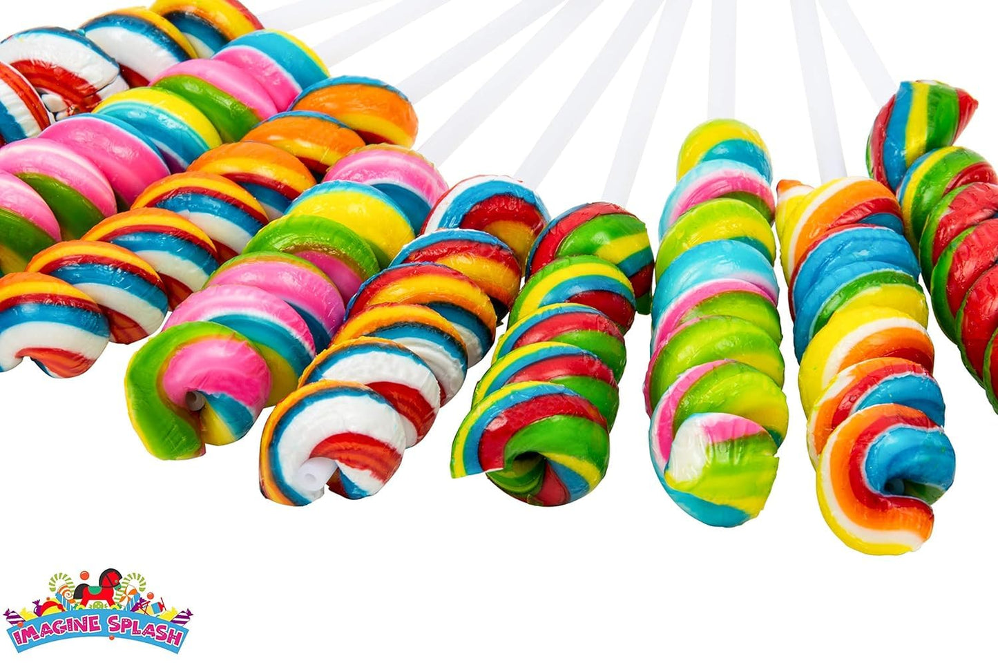 Rainbow Twisty Pops - 40 Pieces - Lollipop Birthday Party Favors Individually Wrapped