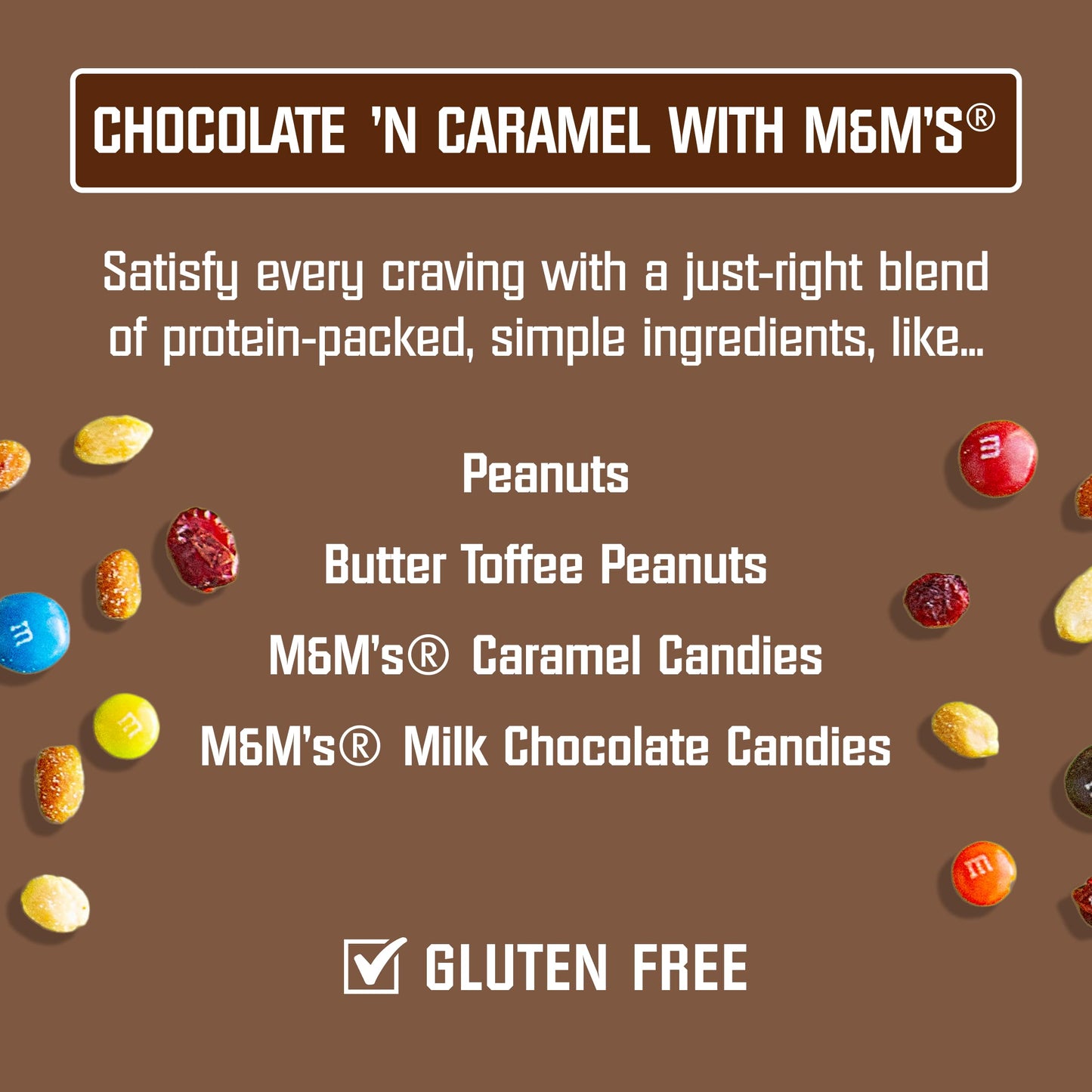 Kars Nuts Caramel N Chocolate with M&MS Candies Trail Mix, 2 oz - Grab & Go Bags (Pack of 36), Gluten-Free Trail Mix Snack