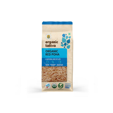 Organic Tattva Red Poha, All Natural Quality Health Food, Flattened Rice/Atukulu Enriched With Dietary Fibers & Nutrients (500 G