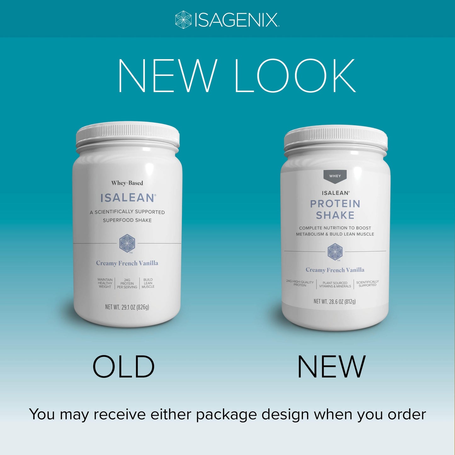 Isagenix IsaLean Protein Shake - Meal Replacement - 27.2 oz Canister - Creamy French Vanilla - 24 Vitamins and Minerals