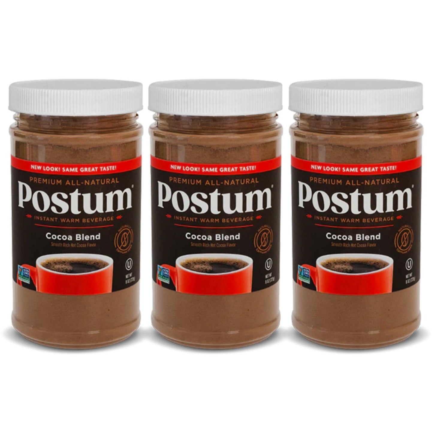 Postum Coffee Substitute, Caffeine Free, Natural & Vegan, 3 Pack (8 oz each)