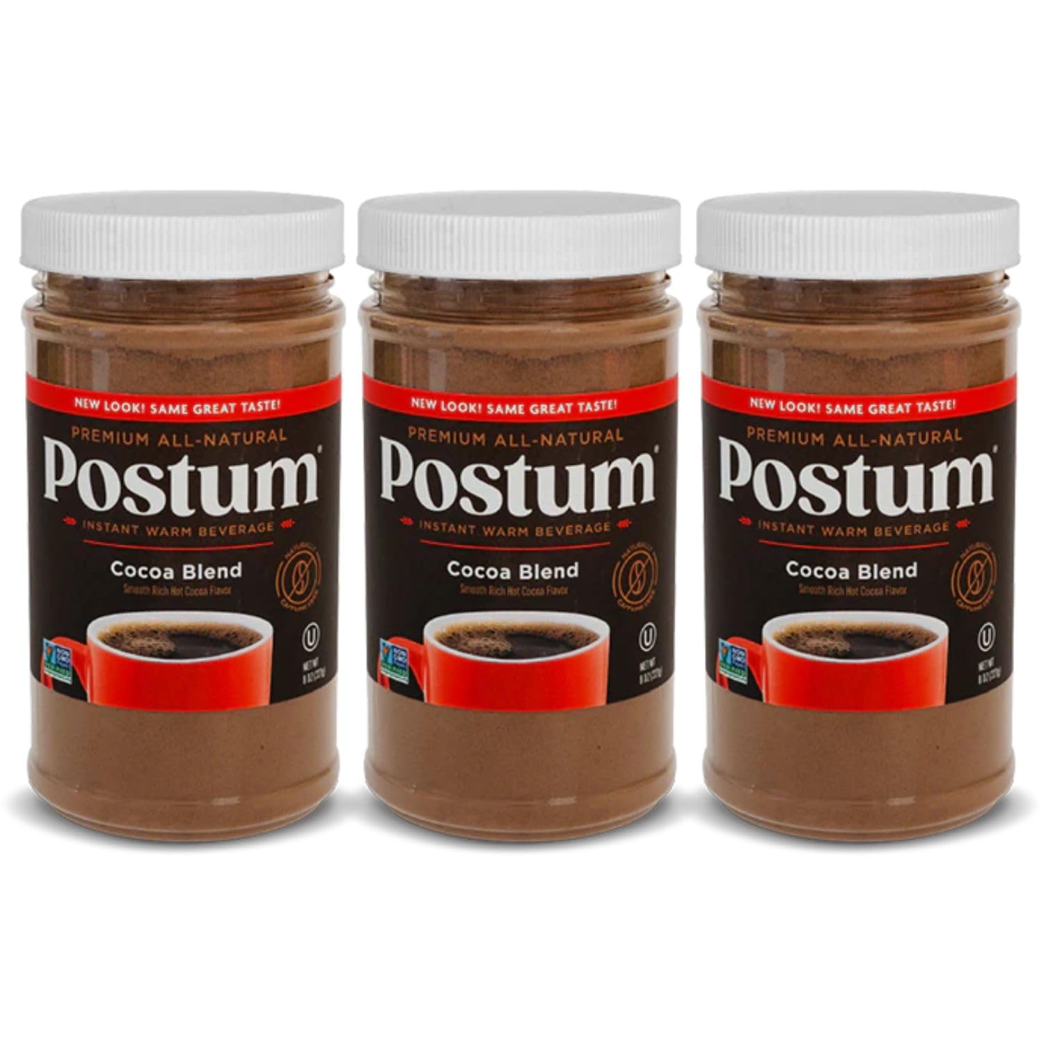 Postum Coffee Substitute, Caffeine Free, Natural & Vegan, 3 Pack (8 oz each)