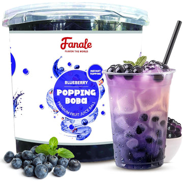 Fanale Popping Boba Pearls for Bubble Tea - Blueberry Flavor - 7 lb Bursting Boba Pearls for Shakes, Dessert, Smoothies