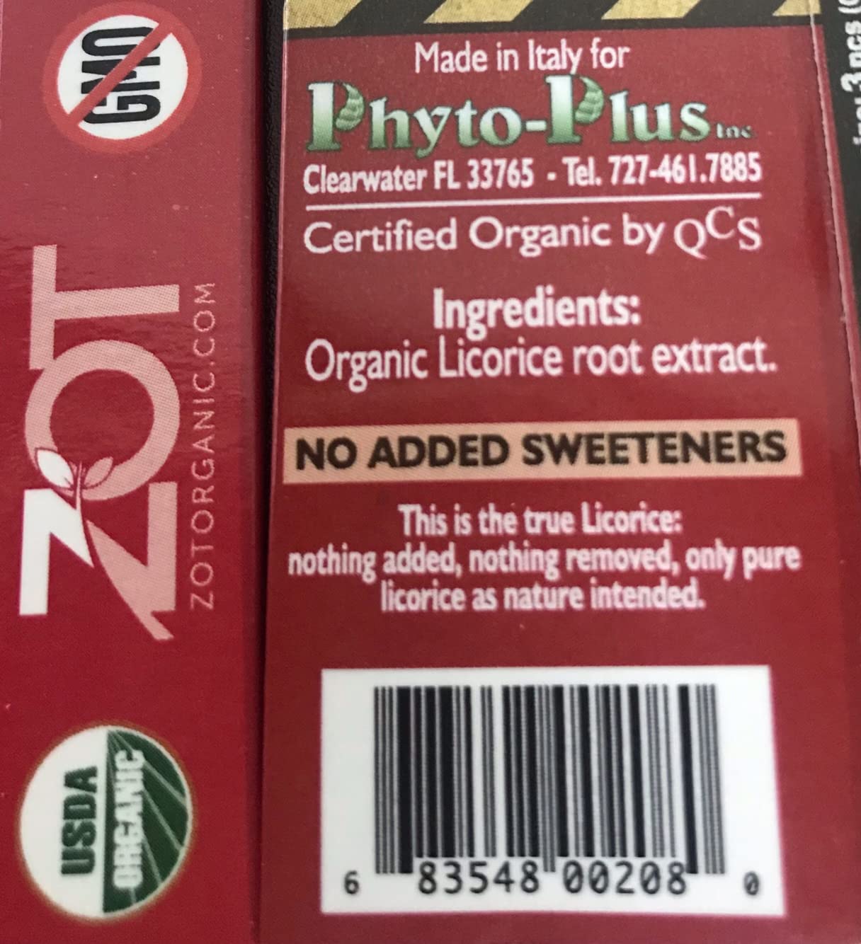ZOT Organic Licorice, Original, 0.4 oz (Pack of 6), Dark Brown/Black, Model KKPPOA25607