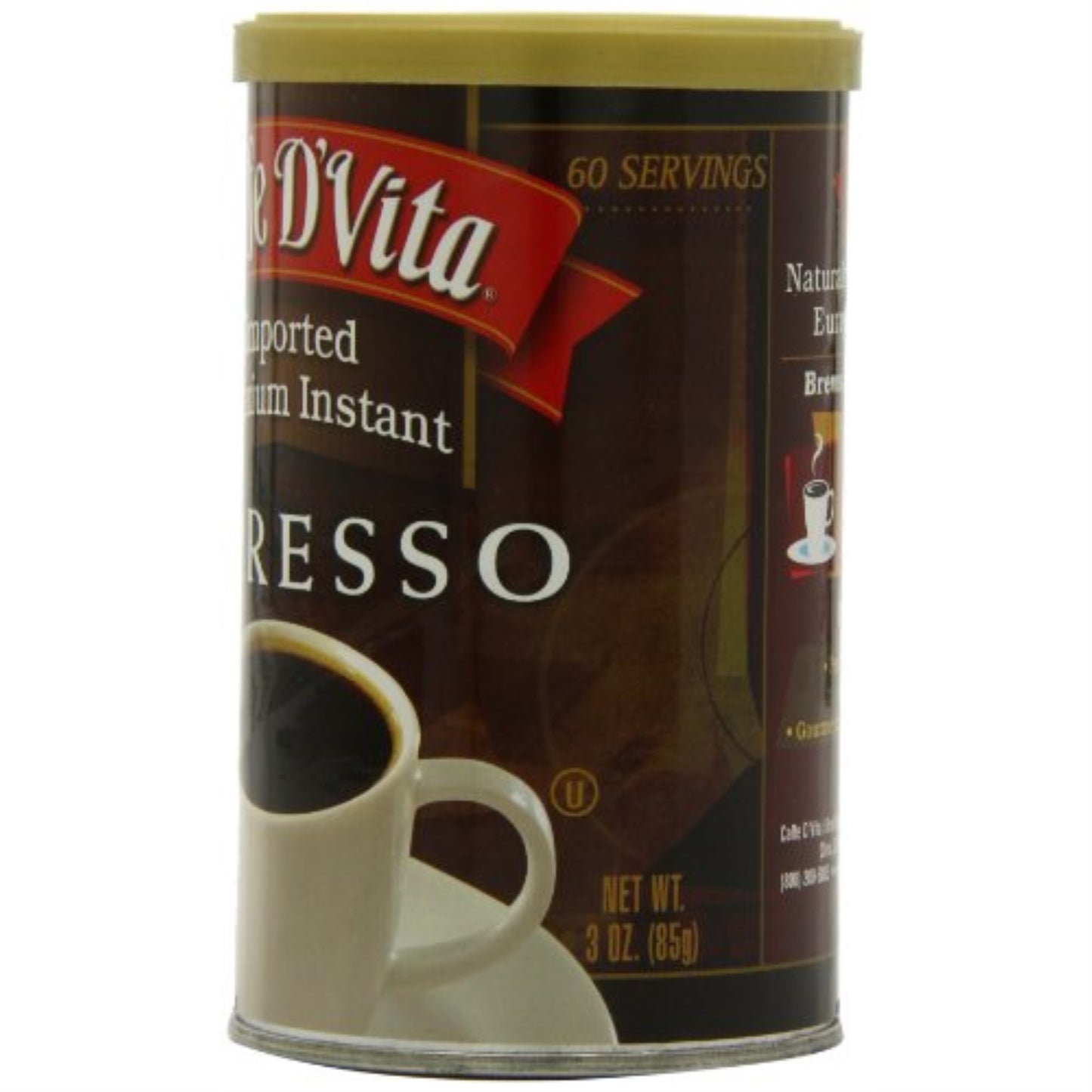 Caffe D Vita, Coffee Inst Espresso, 3 Oz, (Pack Of 6)
