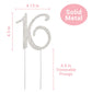 Crystal Creations 16 Cake Topper - Premium Silver Metal, Sparkly Rhinestone Decoration, 1 Count