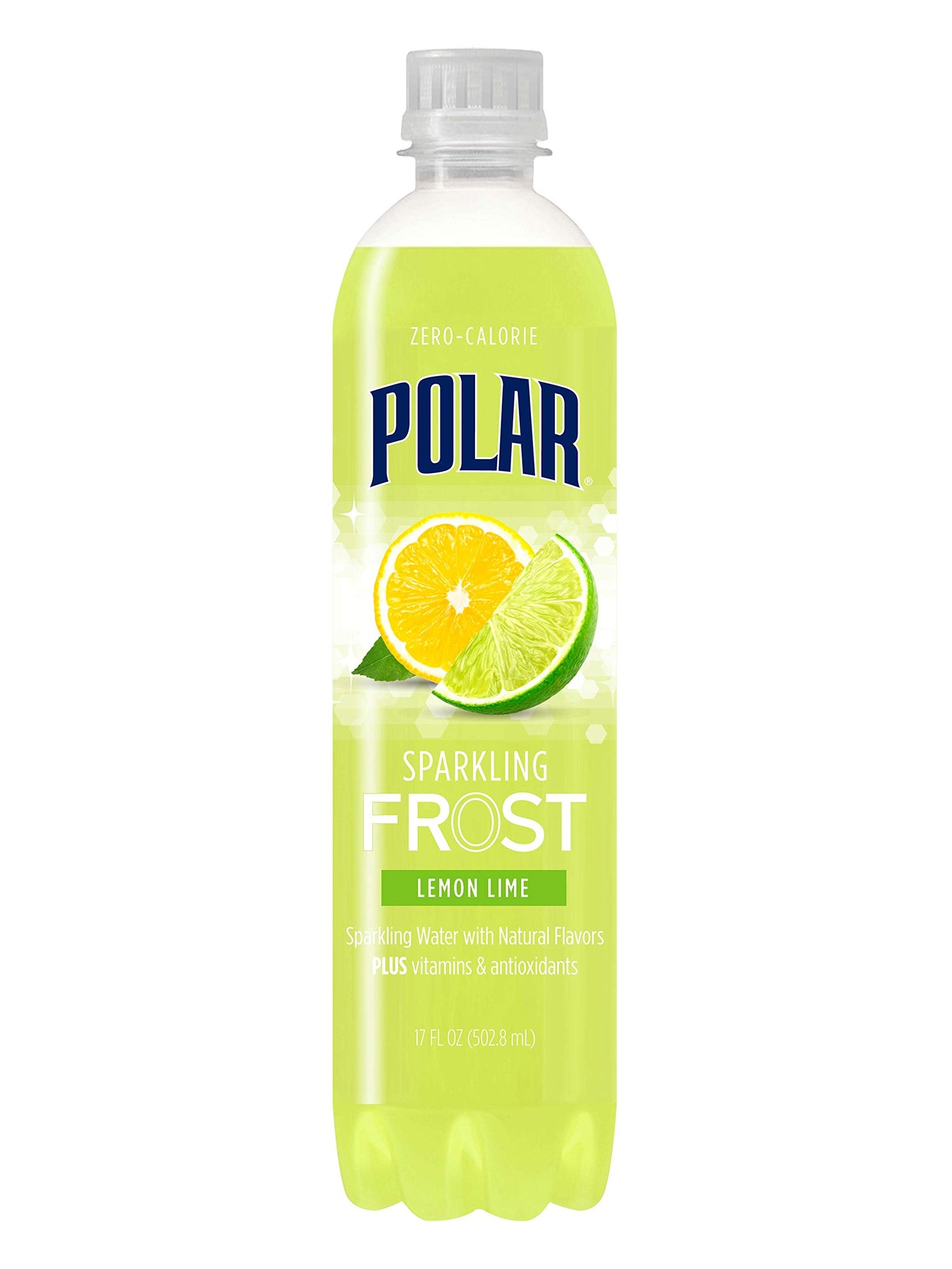 Polar Beverages Frost Sparkling Water, Lemon Lime, 17 Fluid Ounce (Pack of 12)