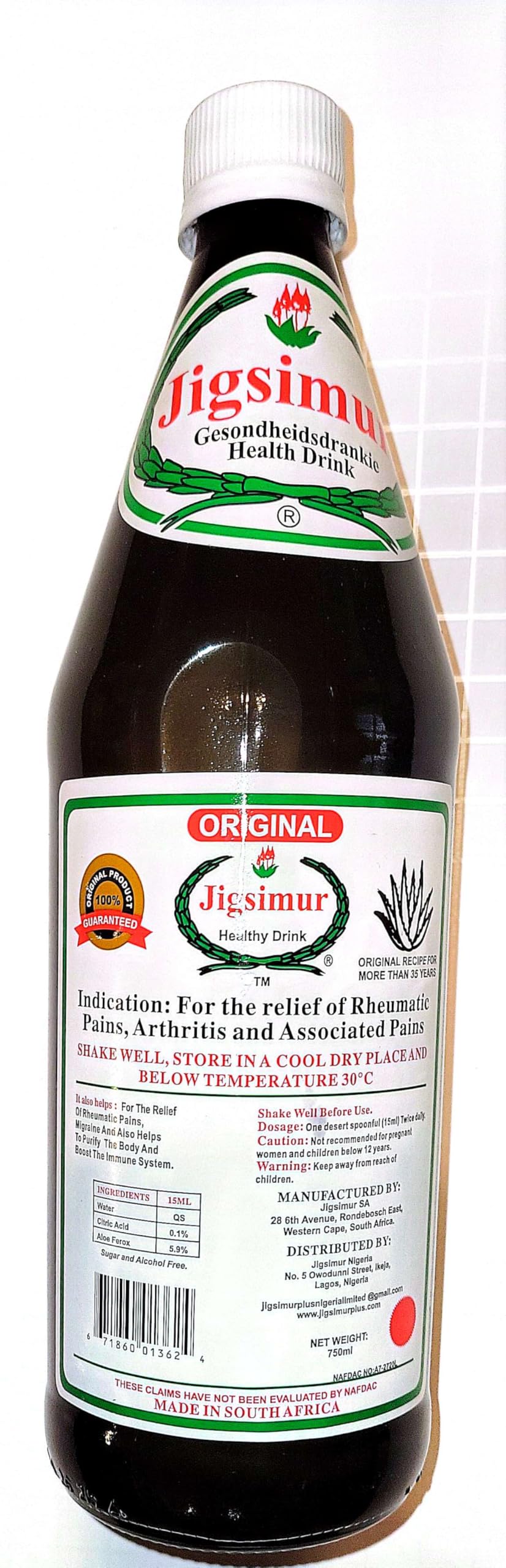 ORIGINAL JIGISMUR HERBAL DRINK-750 ML
