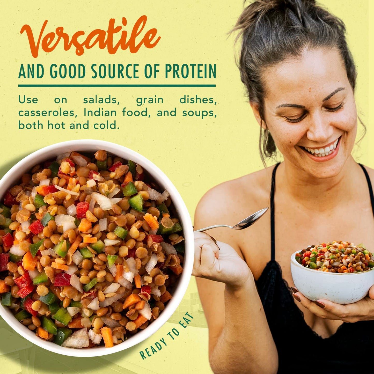 Melissa'S Steamed Lentils, Pre-Cooked And Ready To Eat Lentils, Non-Gmo And Shelf Stable, (3 Pack)