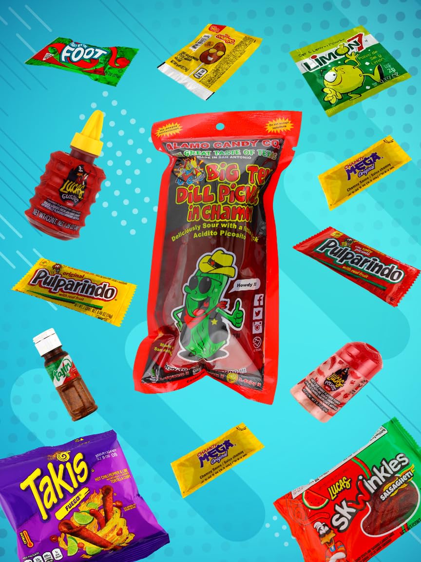 Original Chamoy Pickle Kit, Ready To Make The Famous Tiktok Trend, Includes Alamo Dill Pickle, Baby Lucas, Lucas Gusano, Skwinkl