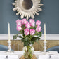 KaBloom Fresh Pink Roses Bouquet - 12 Long-Stem Flowers with Vase - Mothers Day Gift, Model KADF1390-V118-A999