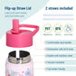 Wildkin 14 Oz Stainless Steel Water Bottle, Insulated, Leak Proof, Pink Floral, 6.75 X 2.875 inches