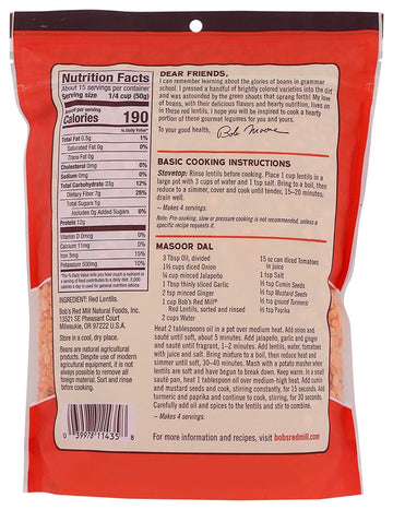 Bob'S Red Mill Red Lentil Beans, 27 Ounce (Pack Of 3)