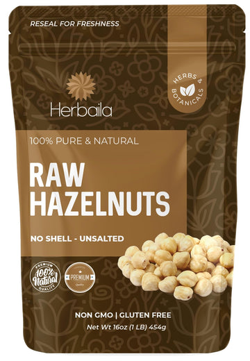 Hazelnuts Raw 1lb, Raw Hazelnuts no Shell. Hazelnuts for Baking, Cooking or Snacking, All Natural and Fresh, Unsalted and Non-GM