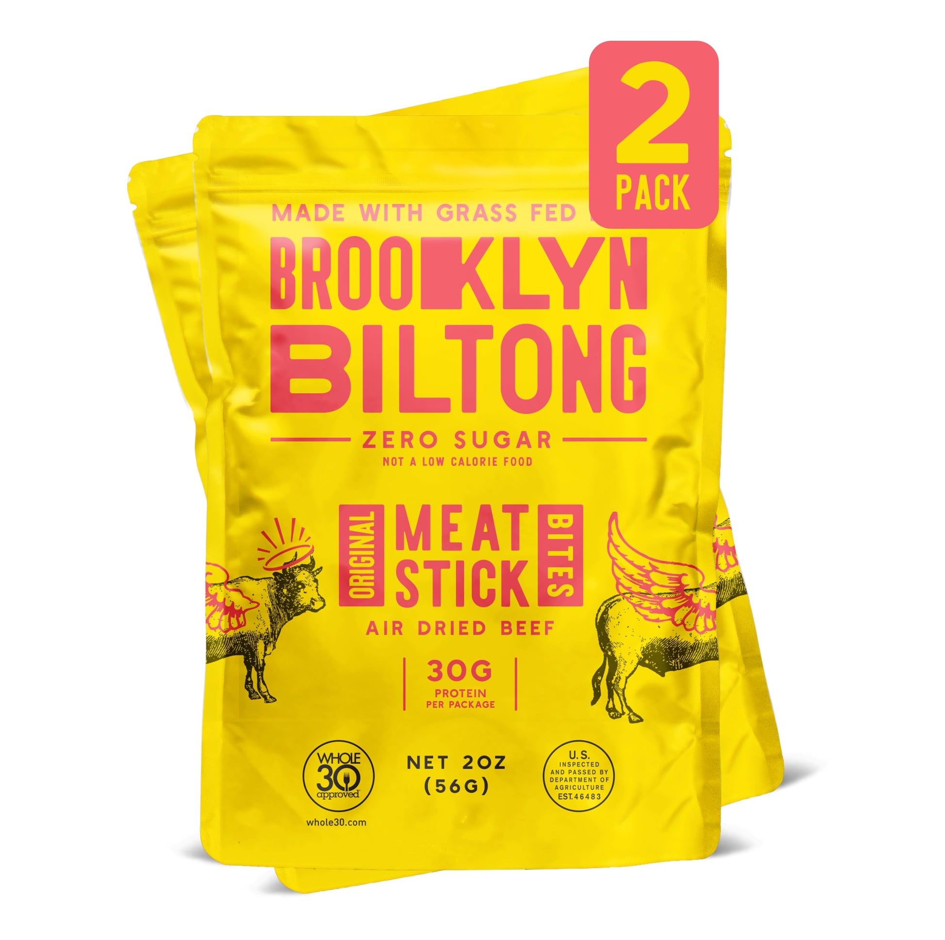 Brooklyn Biltong - Meat Stick Bites - Whole-wors - Air Dried Grass Fed Beef Snack - Whole30 Approved, Paleo, Keto, Gluten Free, 