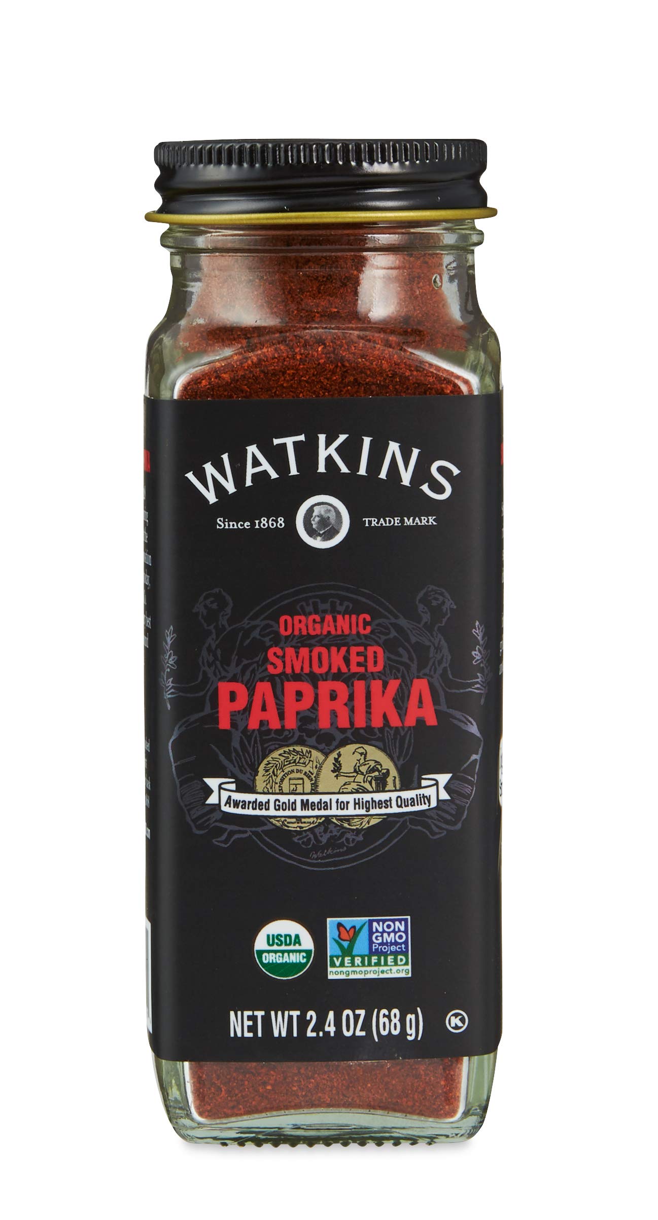 Watkins Gourmet Organic Smoked Paprika Spice Jar, Non-GMO, Kosher, 2.4 oz, KHRM00361653