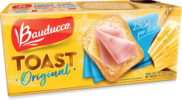 Bauducco Original Toast - Delicious, Light & Crispy Toasted Bread - Ready-To-Eat Breakfast Toast & Sandwich Bread - No Artificial Flavors - 30 Oz (Pack Of 6)