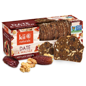 Kii Naturals Artisan Crisps - Healthy Snack Crackers for Cheese & Charcuterie - Non-GMO, Kosher, Hand-Crafted, 5.3 Ounce Pack