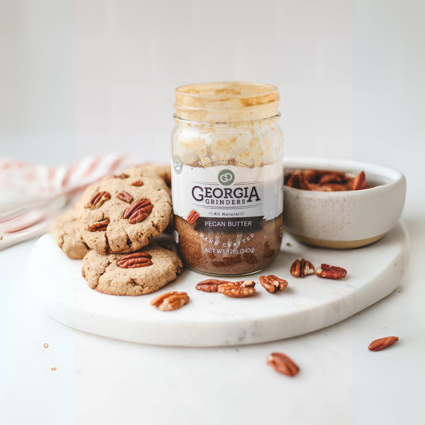 Georgia Grinders Pecan Butter Spread, Whole30 Approved, Non-GMO, Gluten Free, No Palm Oil, No Added Sugar, Paleo and Vegan Frien
