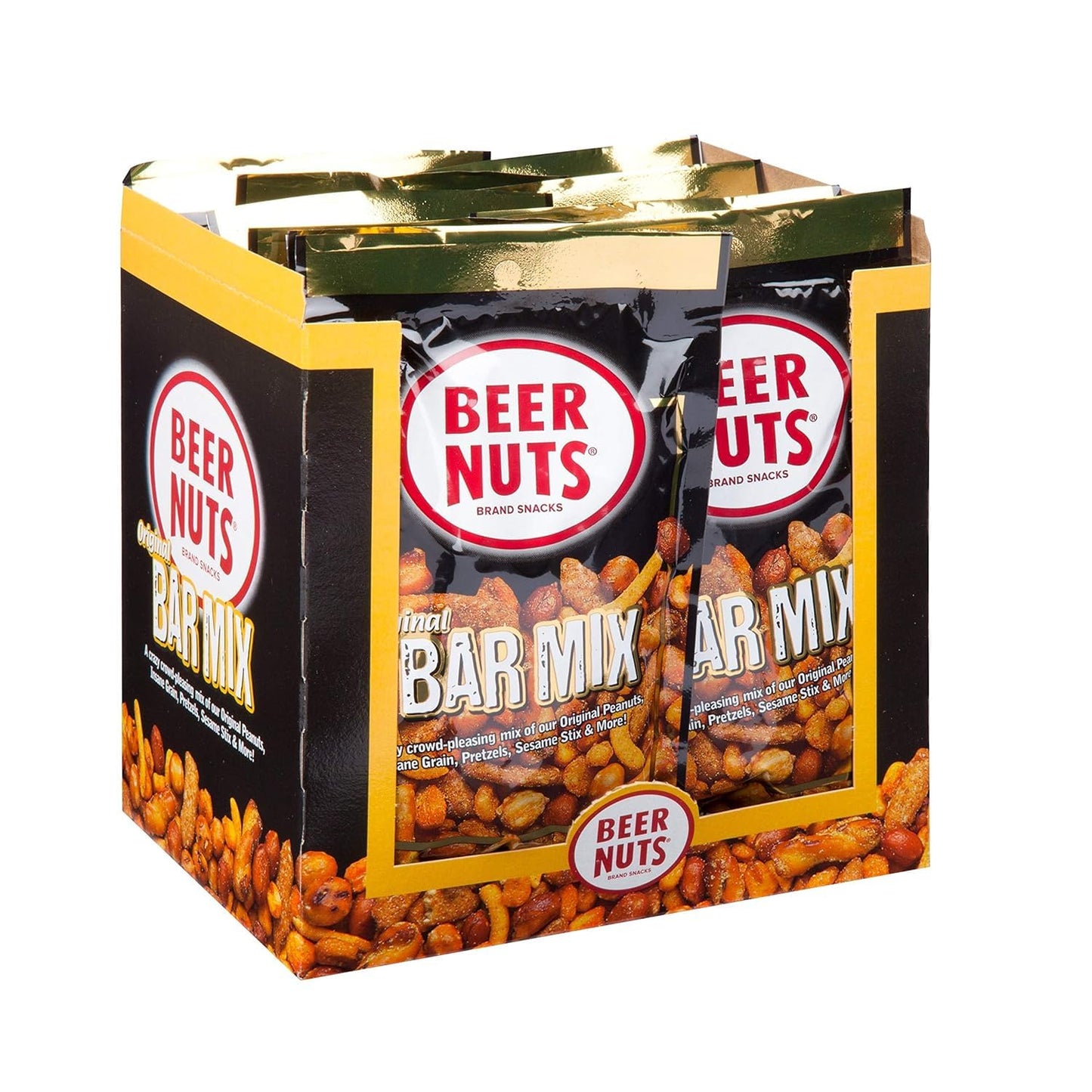 Malt Drink Nuts Oriflavor Blendal Bar Mix - 12-Count 4Oz Single Serve Bags  Pretzels  Cheese Sticks  Sesame Sticks  Roasted Corn Nuts  And Oriflavor Blendal Peanuts