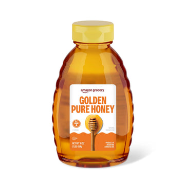 Amazon Grocery Golden Pure Honey, 16 Oz, Natural Sweetener, Pack of 1