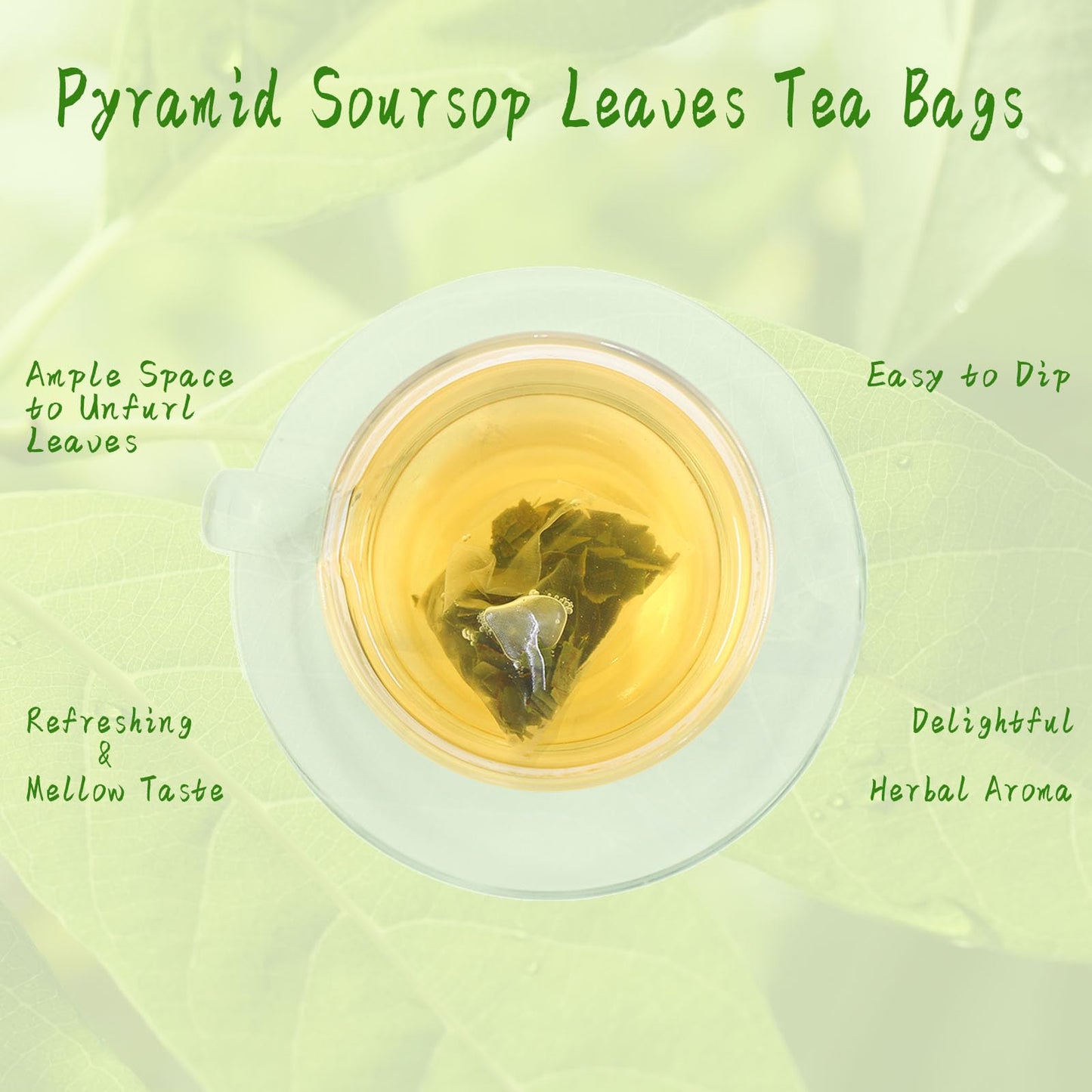 Jarteela Soursop Tea Bags - 1.5g x 60 Count - Non-GMO, Caffeine-free Herbal Tea for Digestive Support and Healthy Skin