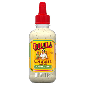 Cholula Cremosa Sauce, Cilantro Lime, Mild Heat, Creamy Squeezable Topping for Tacos, Enchiladas, Soup, Tostadas, Eggs and More,