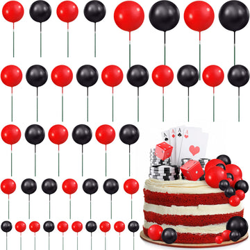 66 Pieces Mini Balloon Cake Topper Decorations Balls Faux Pearl Balls Picks Diy Cake Insert Topper Baking Decoration For Anniver