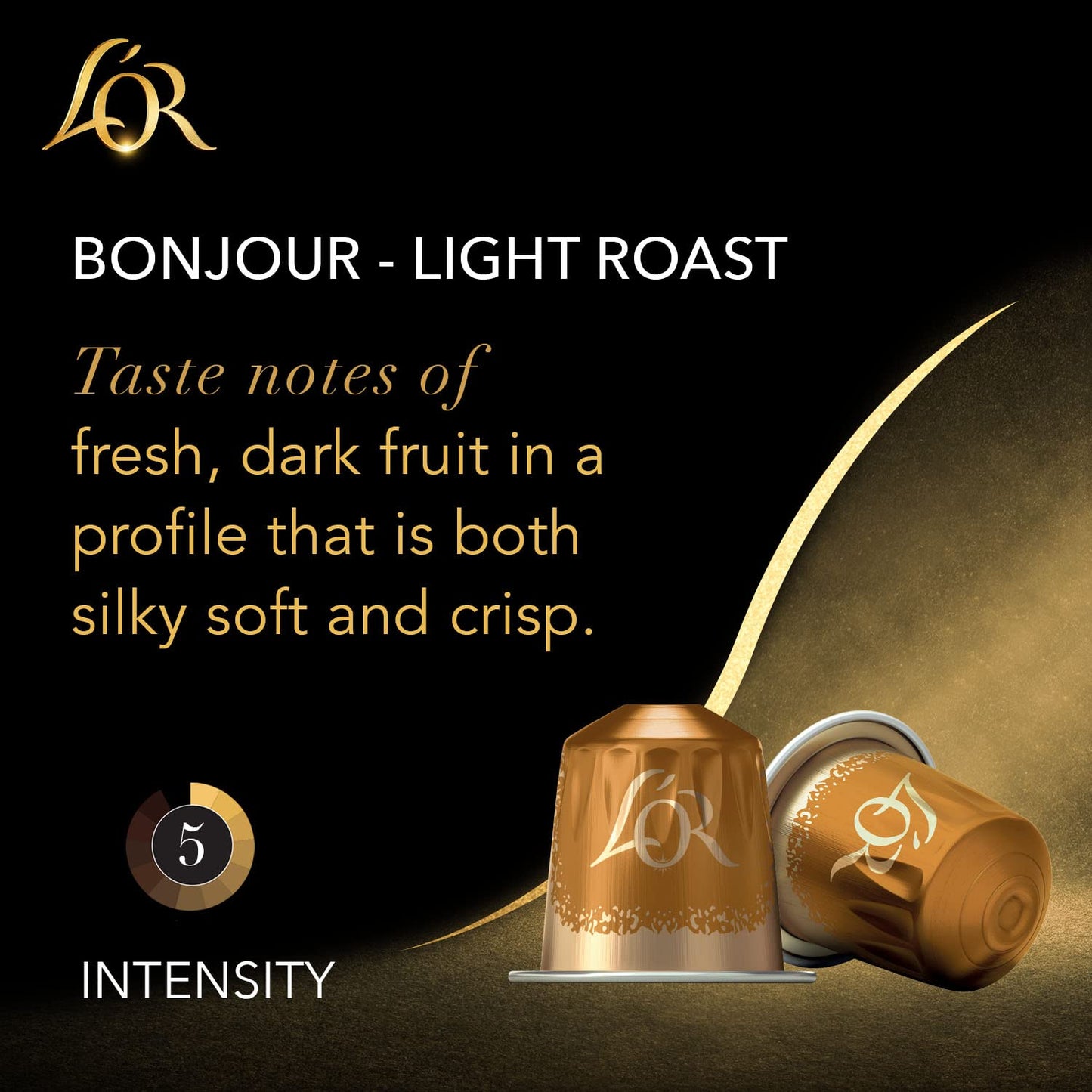 LOR Coffee Pods  30 Capsules Bonjour Light Roast Blend  Single Cup Aluminum Coffee Capsules limited availabilityly Compatible with the LOR BARISTA System