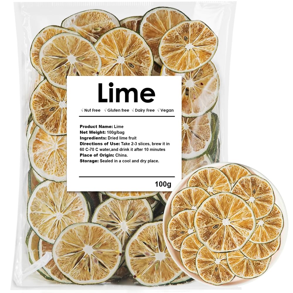 YiLing Dried Lime Slices, 100% Natural, No Additives, 3.52 oz