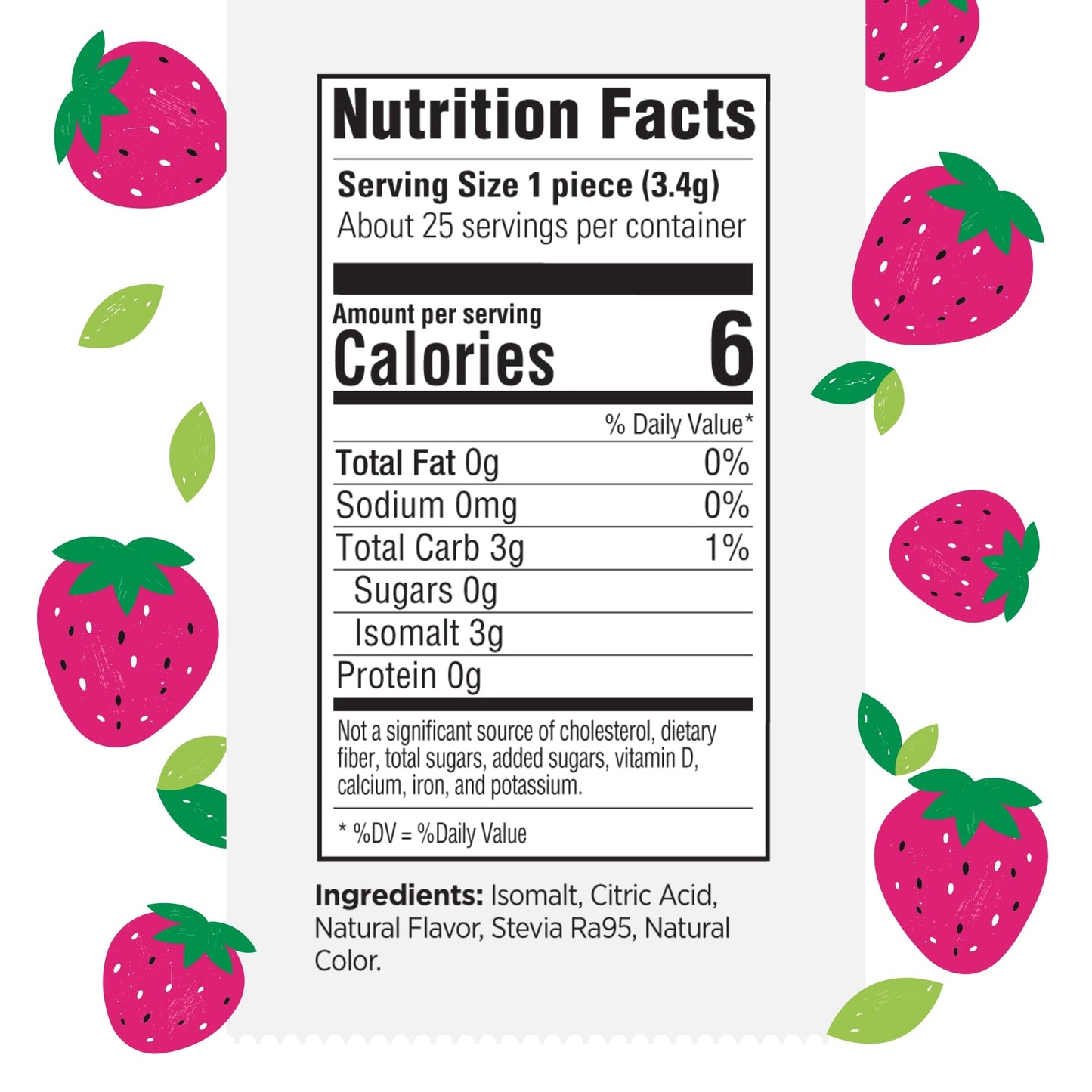 Stevita Hard Candy, Sublime Strawberry - 25 Individually Wrapped Pieces - Sugar & Aspartame Free - Naturally Flavored & Sweetene