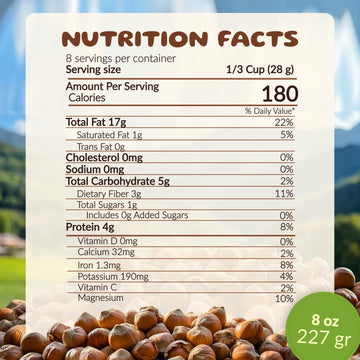 Tutafin Premium Raw Hazelnuts In Shell - Jumbo Whole Filberts, Fresh Harvested, Turkish Hazelnuts For Snacking & Baking - 8 Oz (