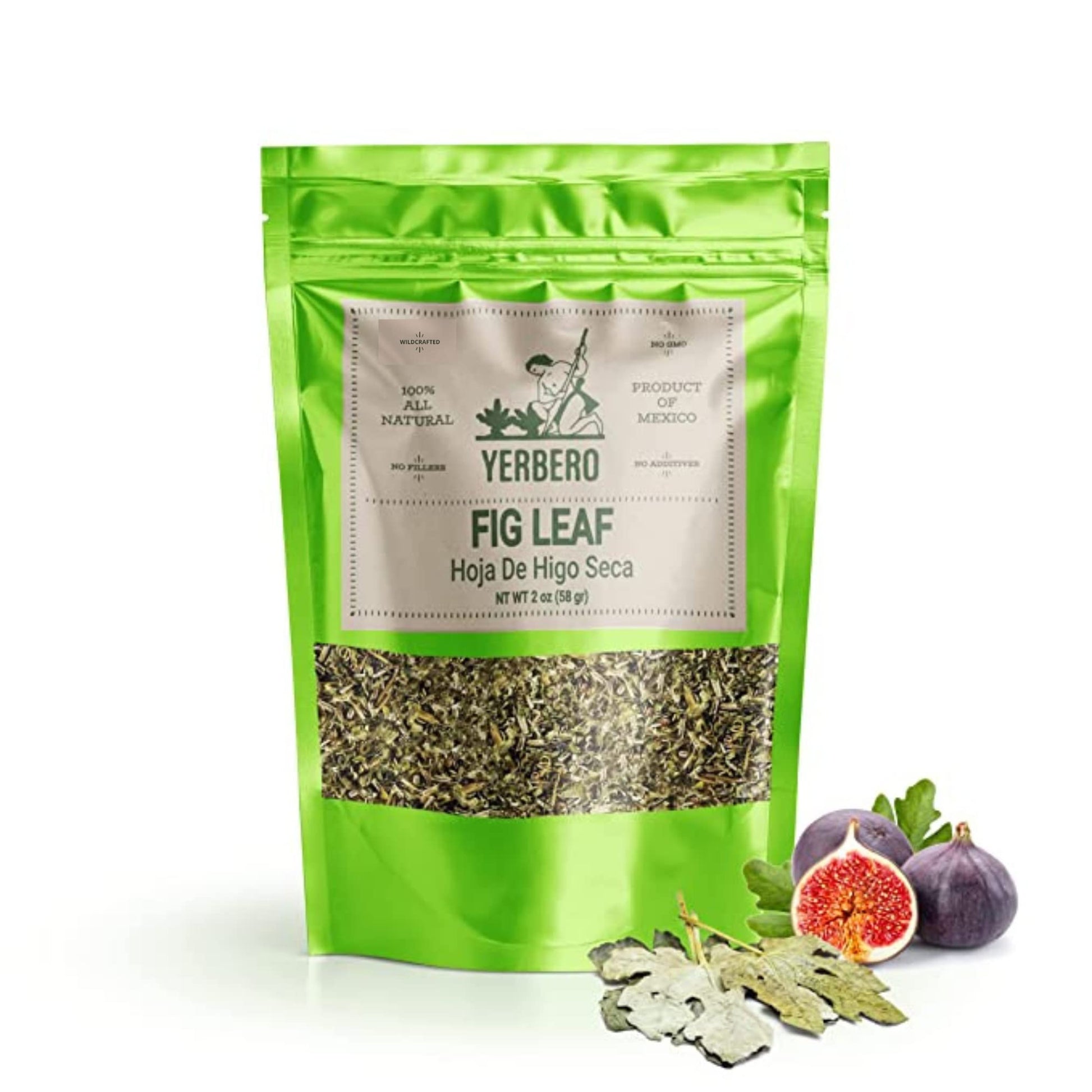 YERBERO Fig Leaves Herbal Tea 2oz | 100% All Natural | Non-GMO | Resealable Bag | From Mexico