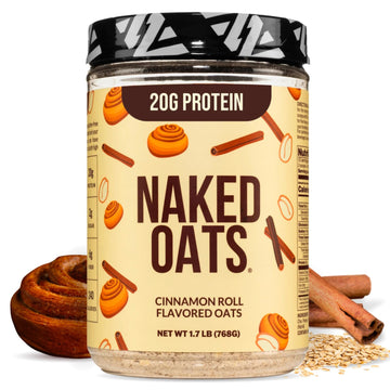 Naked Oats - Cinnamon Overnight Oats, 20G Whey Protein, Gluten-Free Oatmeal Instant Breakfast Or Shake, High Protein Oatmeal, Hi