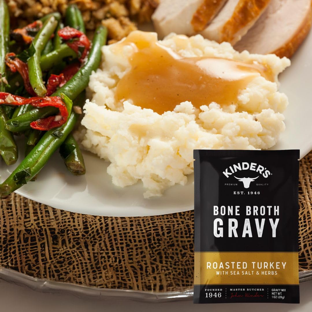 Kinders Bone Broth Gravy, 3 Pack Bundle, Golden Chicken, Roasted Turkey, Classic Beef