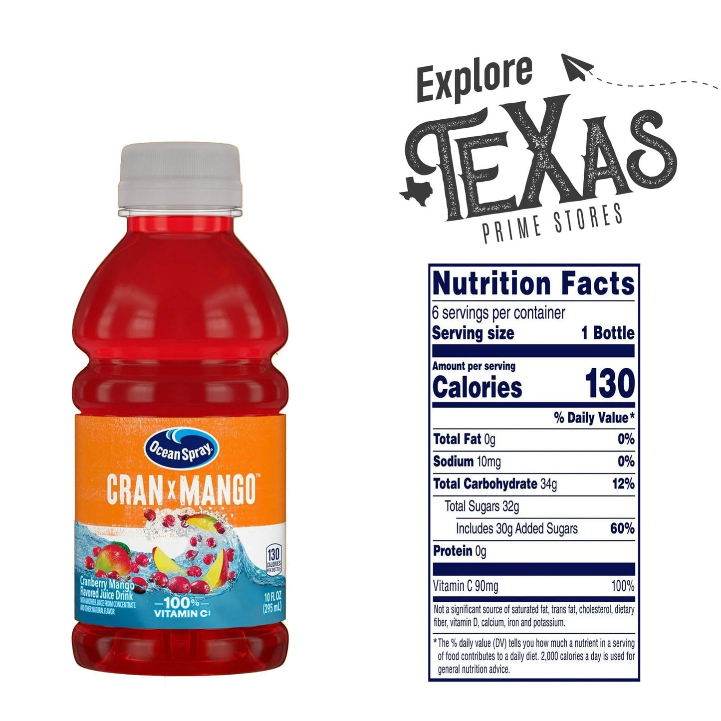 Ocean Spray 24-Pack Of Cran Mango Juice Drink 10 Fl Oz On-The-Go Plastic Bottle + 1 Utility Freebie By Unique Outlet