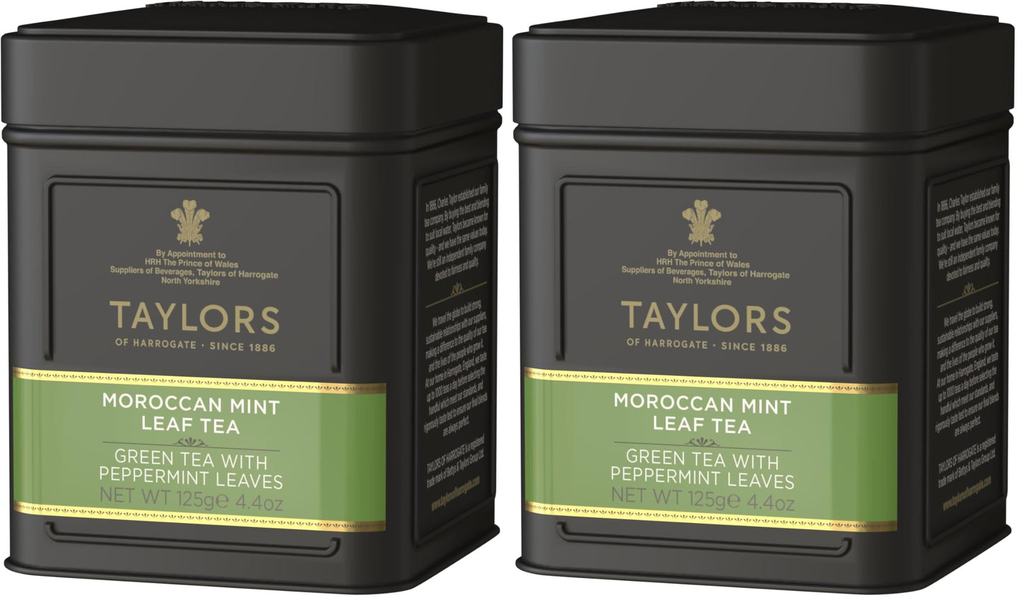 Taylors of Harrogate Moroccan Mint Green Tea Loose Leaf, 4.41 Ounce Tin (Pack of 2)