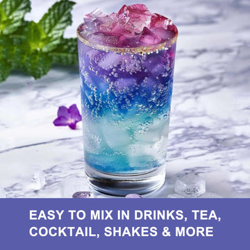 JTEDZI Butterfly Pea Flower Powder 3.5 Oz (100g) - Natural Blue & Purple Food Coloring - Blue Matcha Powder for Drinks, Baking,