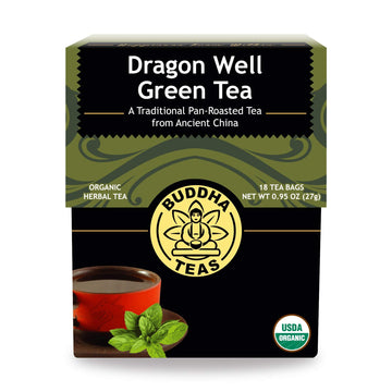 Buddha Teas - Organic Dragon Well Green Tea - For Health & Wellbeing - Herbal Tea - With Antioxidants & Minerals - Clean Ingredi