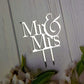 Mr And Mrs Cake Topper, Bride And Groom Sign Wedding Engagement Cake Toppers Decorations (Mirror Silver Acrylic)