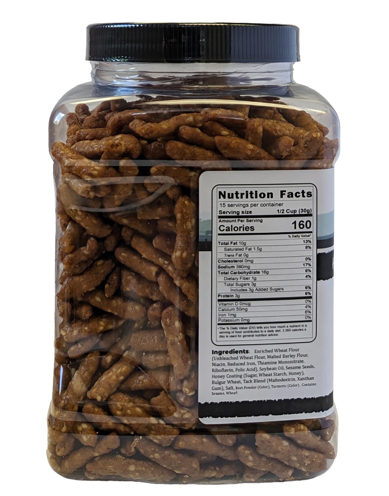Medley Hills Farm Honey Roasted Sesame Sticks Snacks, 16 oz, Sweet & Salty, Reusable Container