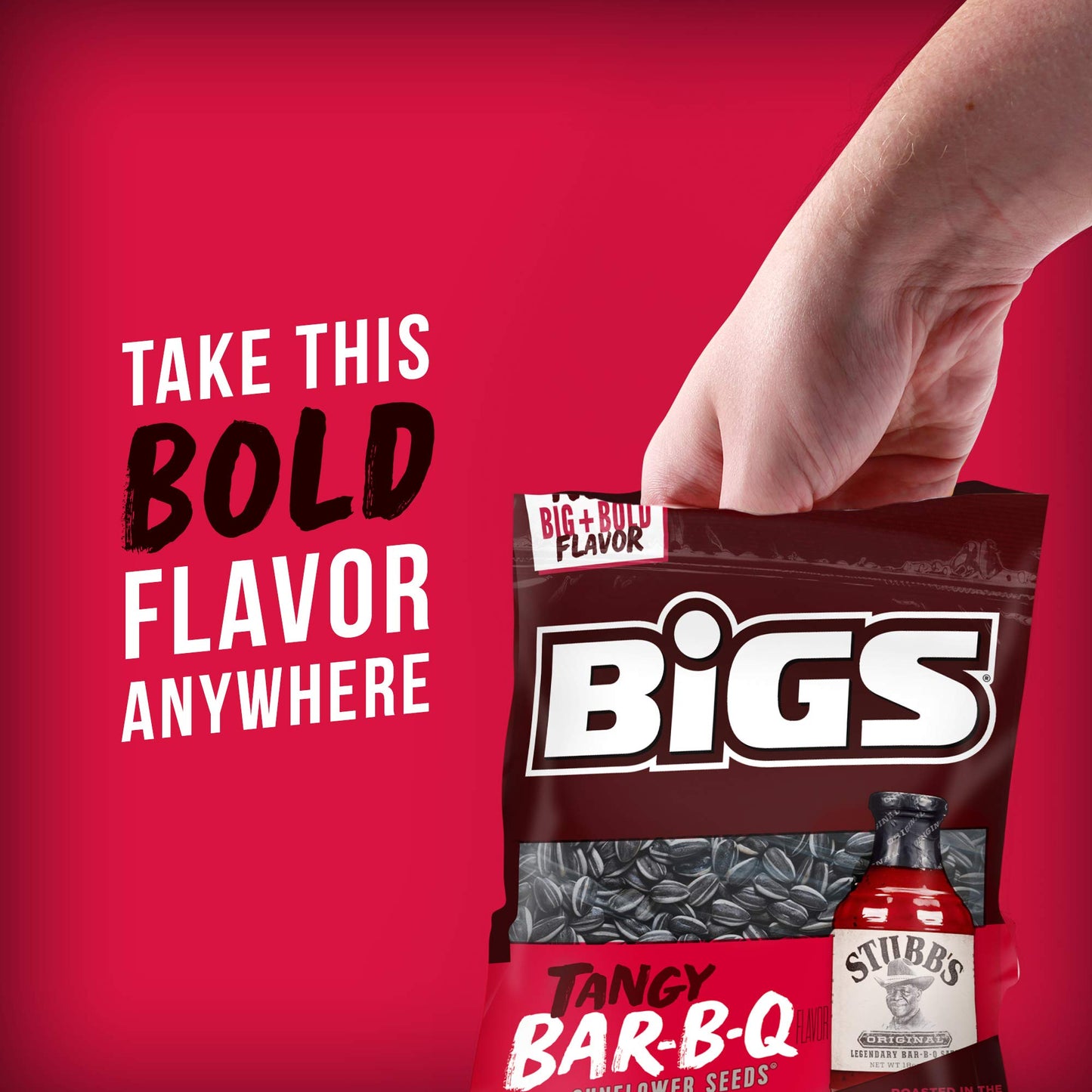 Bigs Stubb'S Bar-B-Que Sunflower Seeds, 5.35-Oz. Bag (Pack Of 12)