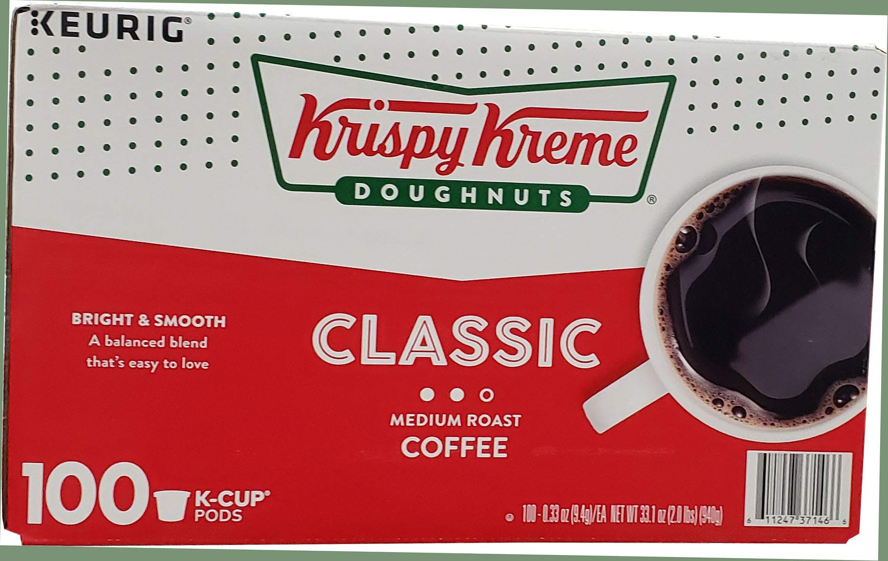Krispy Kreme Bright & Smooth Medium Roast Coffee  Donuts  100 Ct.