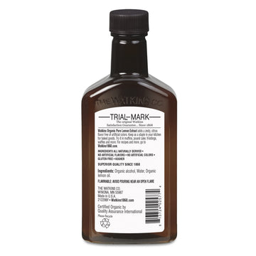 Watkins Organic Pure Lemon Extract, 4 Oz. Bottle, 3-Pack