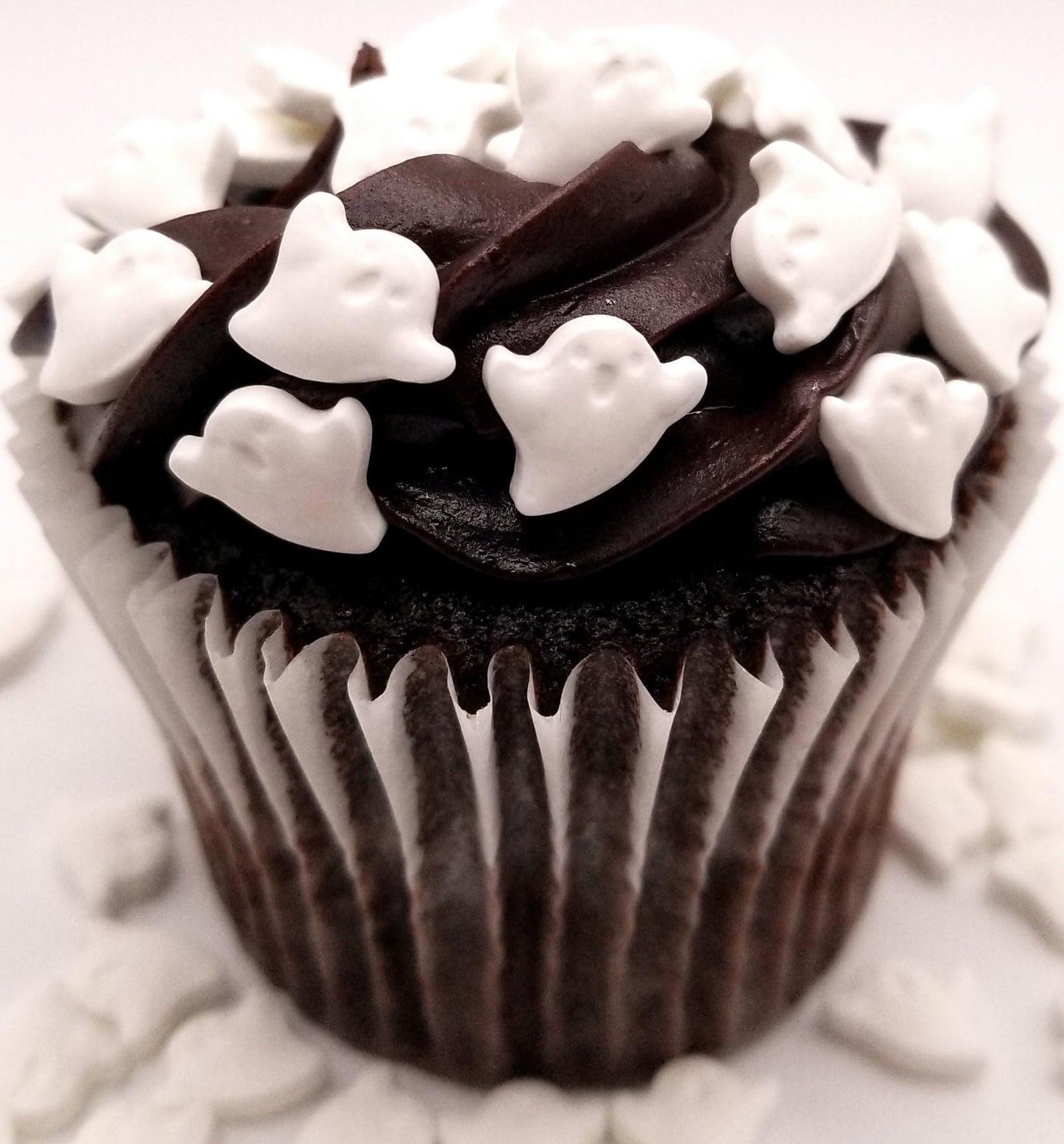 NCS White Ghost Edible Candy Toppers, 8 ounces - Great for cupcakes, cookies, cakes, cake pops, and party tables - Great for cup